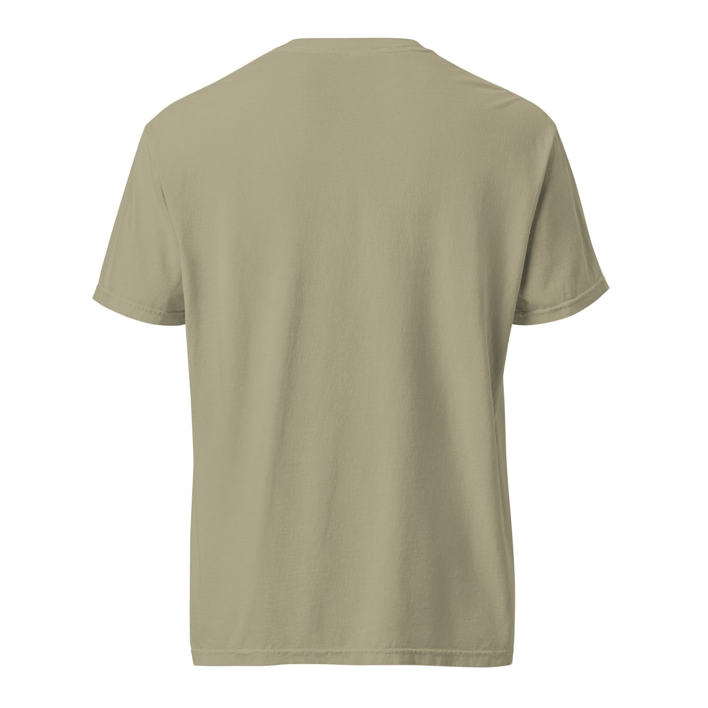 Heavyweight tee in khaki, back view