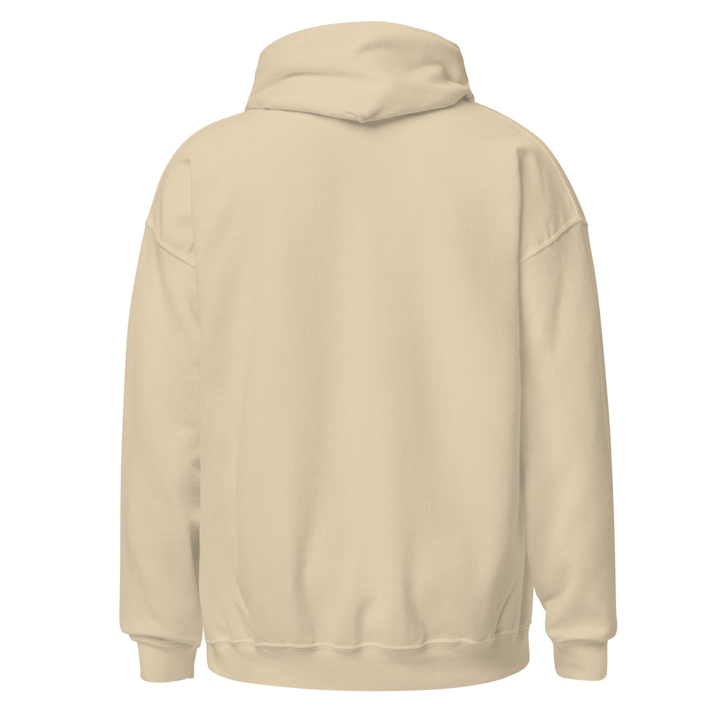 Sand back-view hoodie with hood and kangaroo pocket