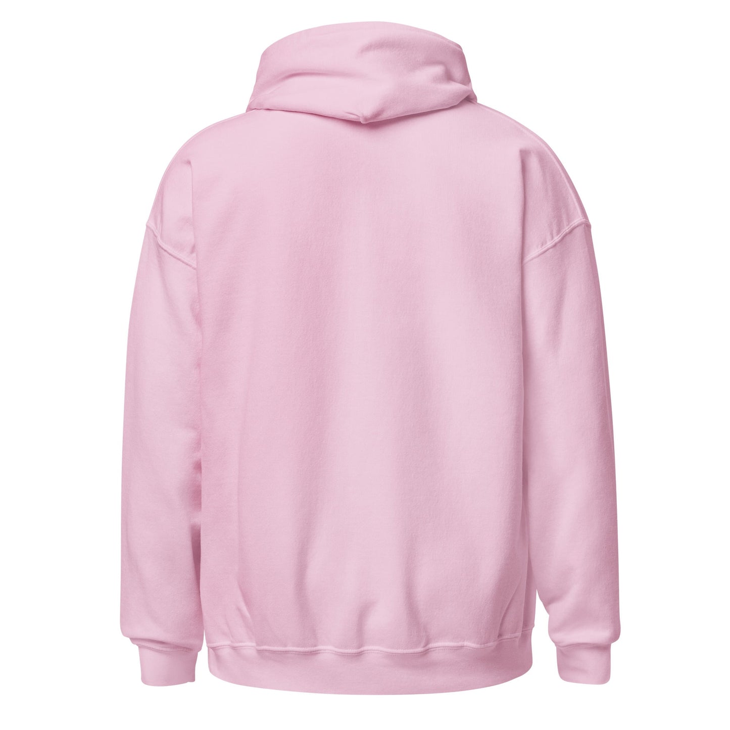 Light pink back-view hoodie with hood and kangaroo pocket