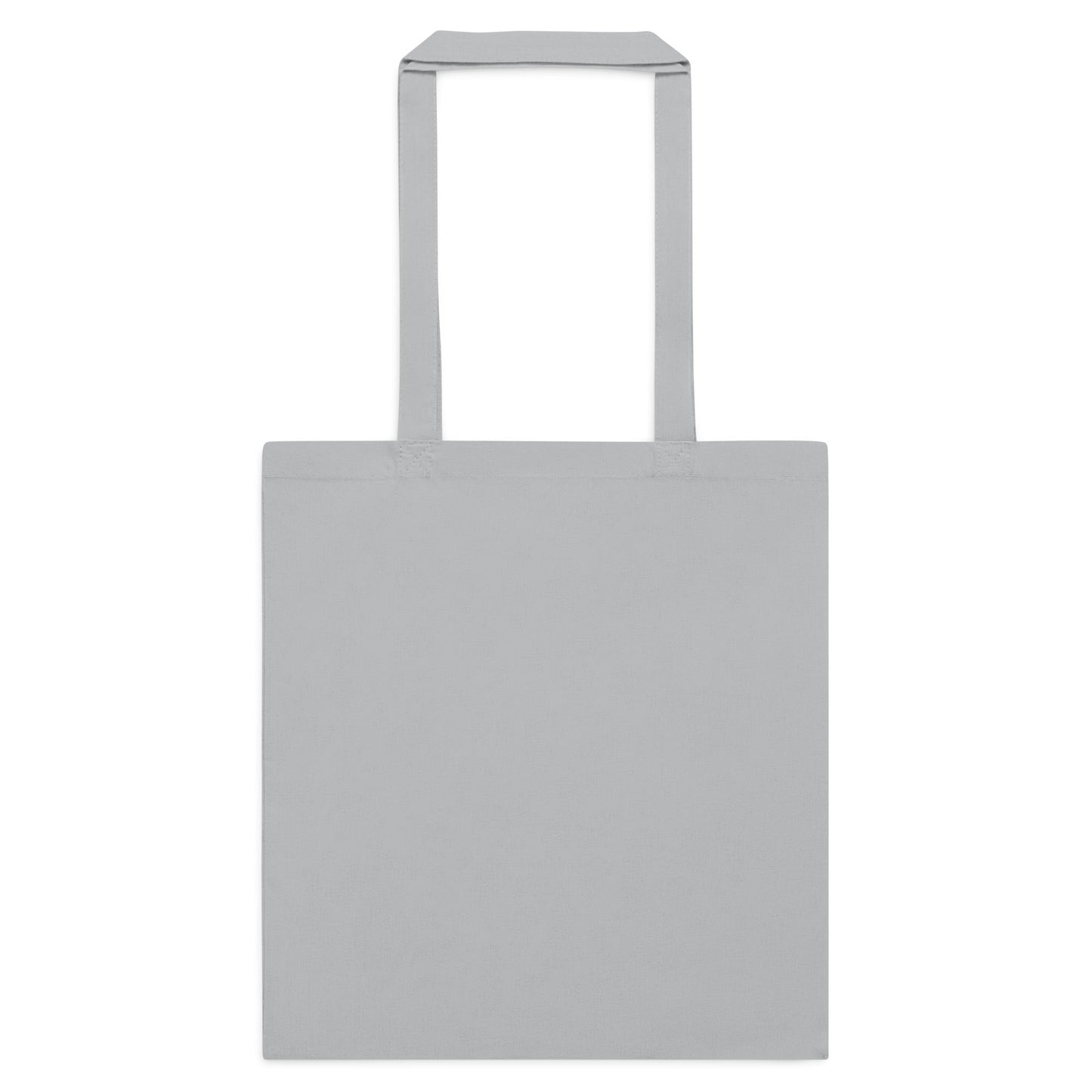 Light grey cotton tote bag, plain front with top handles