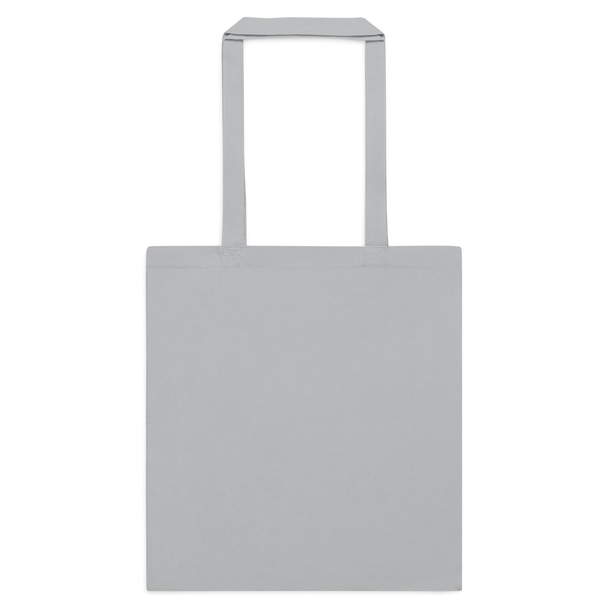 Light grey cotton tote bag, plain front with top handles