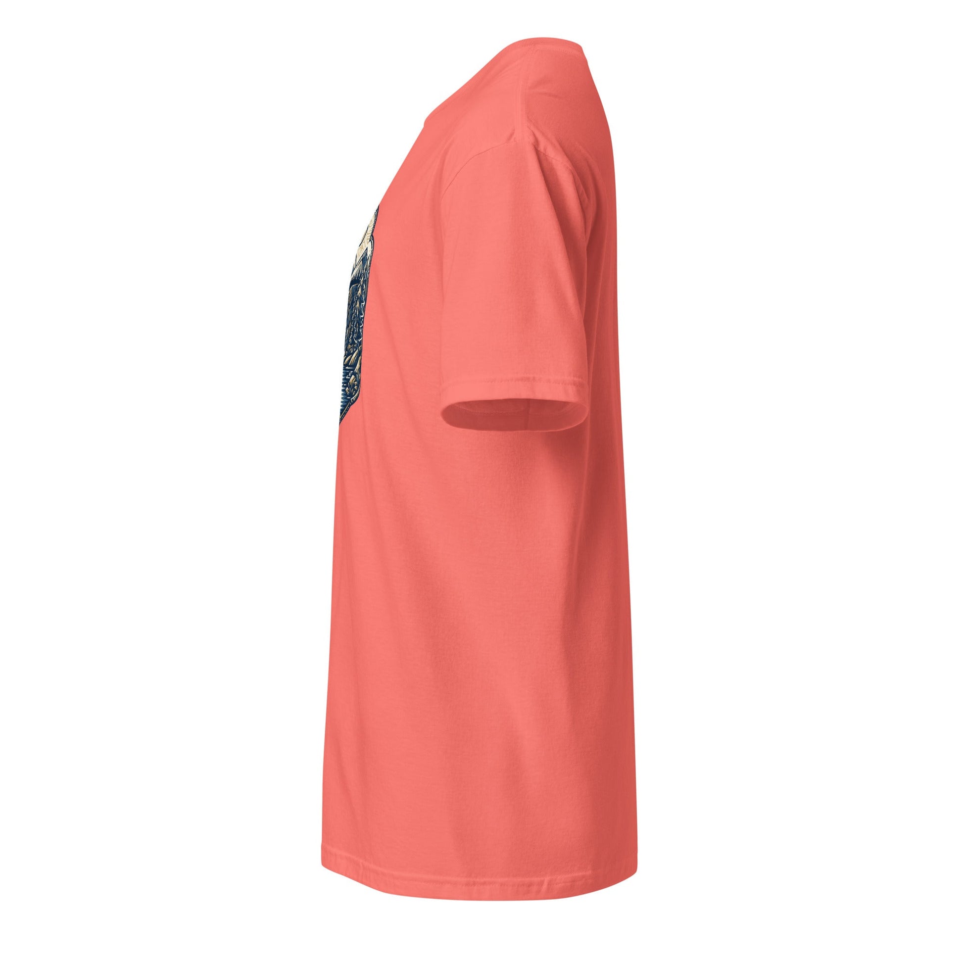Coral graphic tee, side view