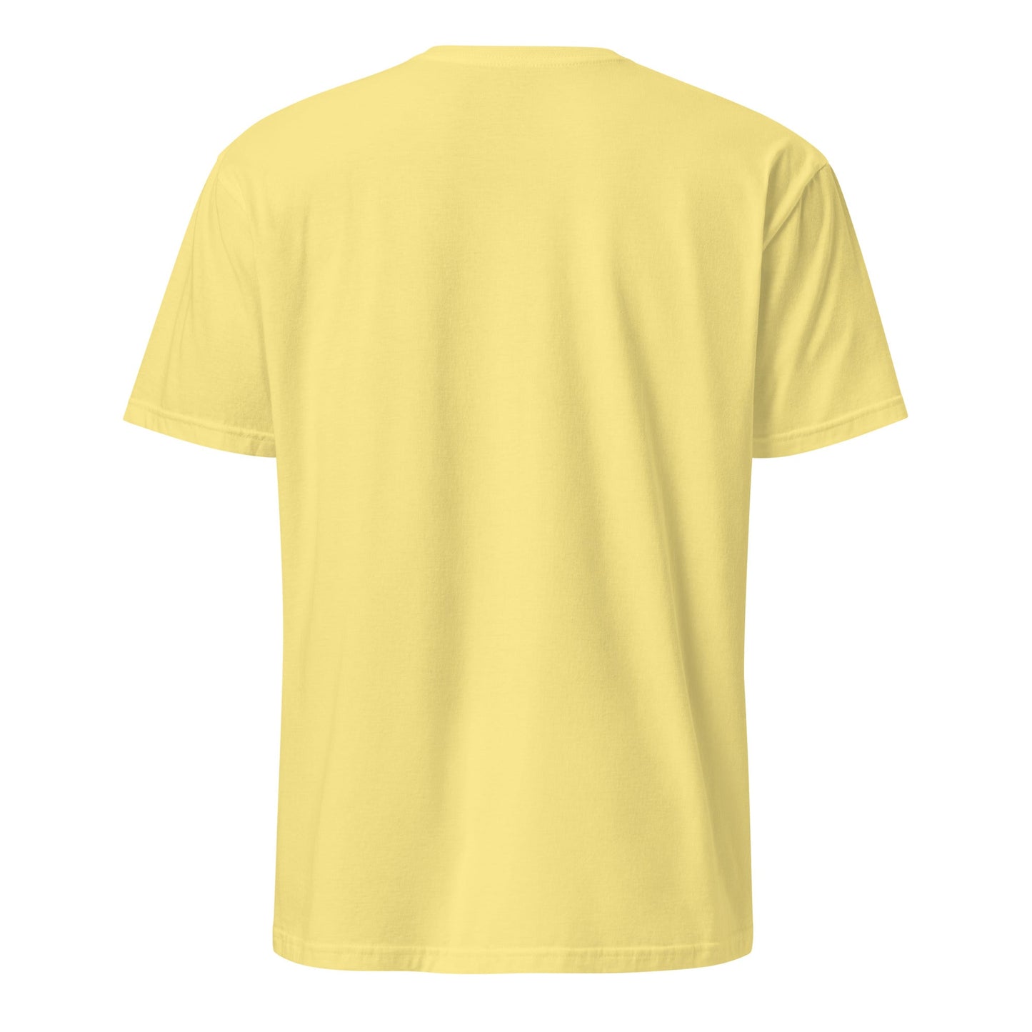 North Pyramids graphic tee, yellow, plain back view