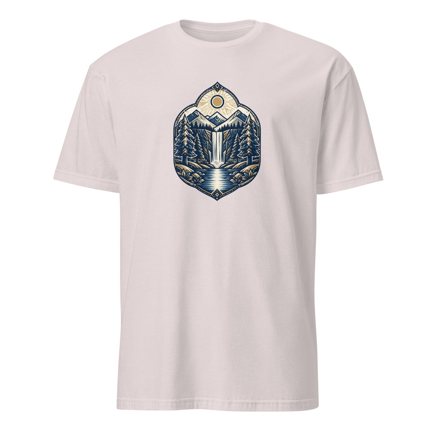 North Pyramids graphic tee, light pink, mountain crest front print
