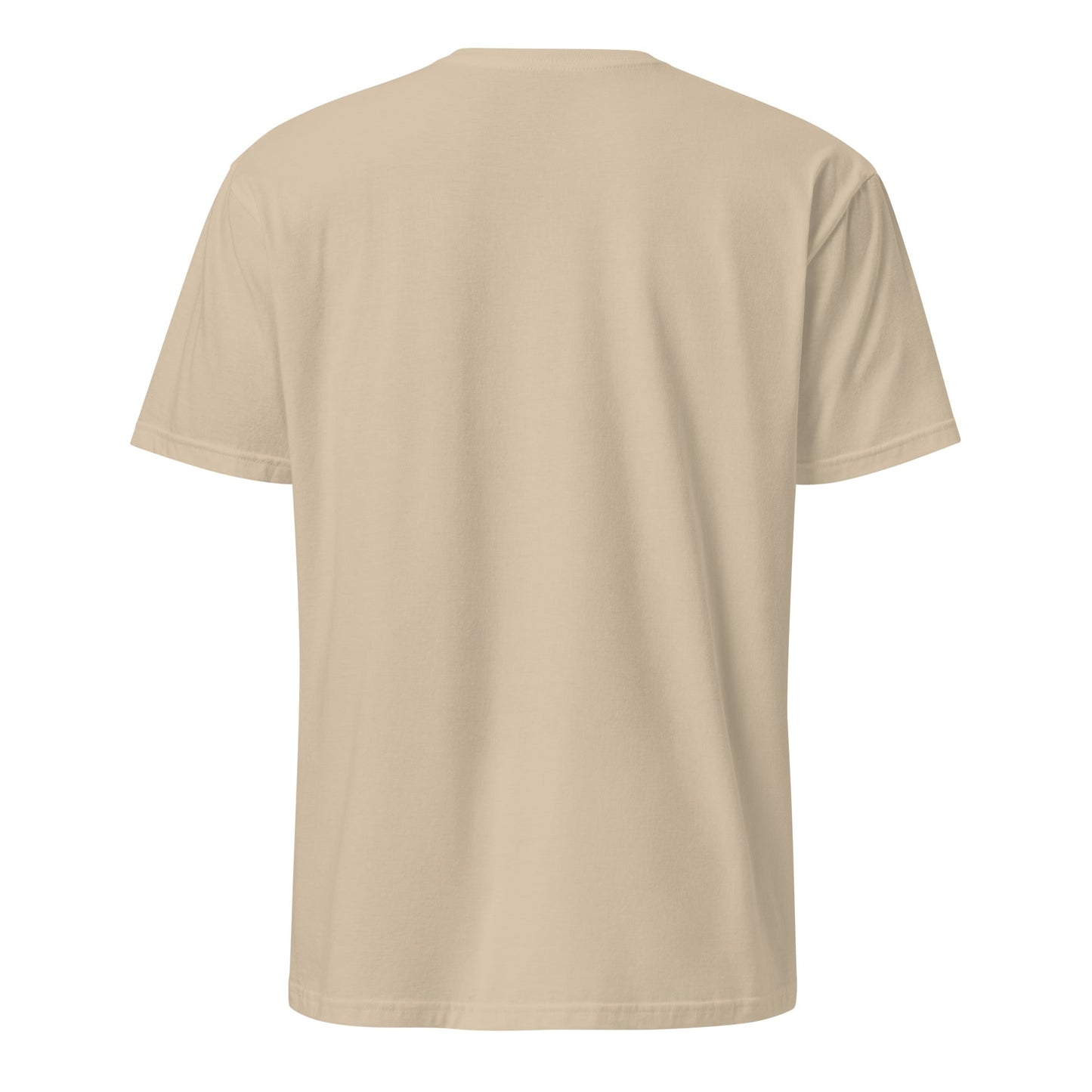 Beige graphic tee, back view
