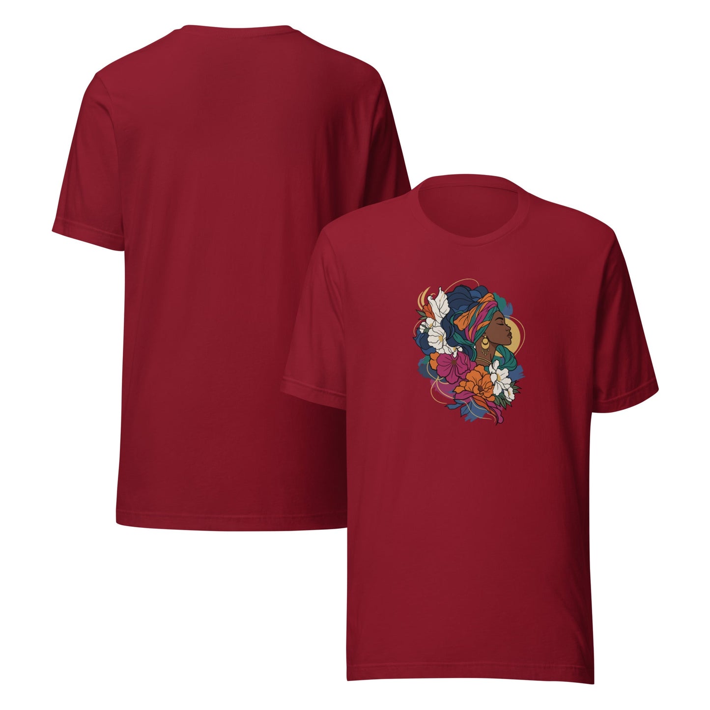 Regal profile with floral and fabric accents Flora Queen Graphic Tee - North Pyramids-North Pyramids-North Pyramids-3982780_9536--Product mockup - 