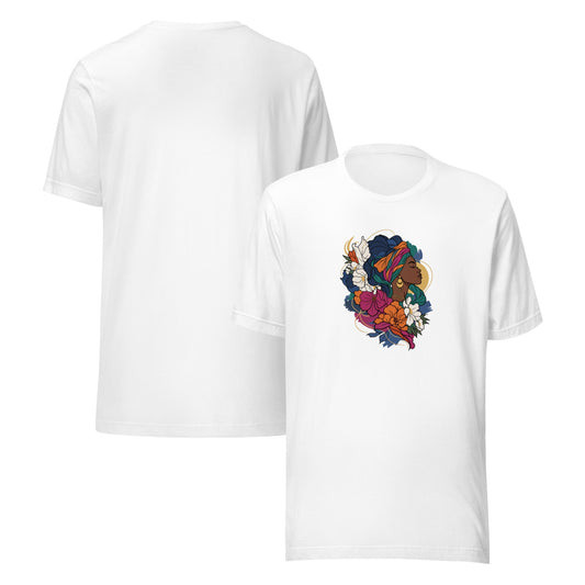 Regal profile with floral and fabric accents Flora Queen Graphic Tee - North Pyramids-North Pyramids-North Pyramids-3982780_9526--Product mockup - 
