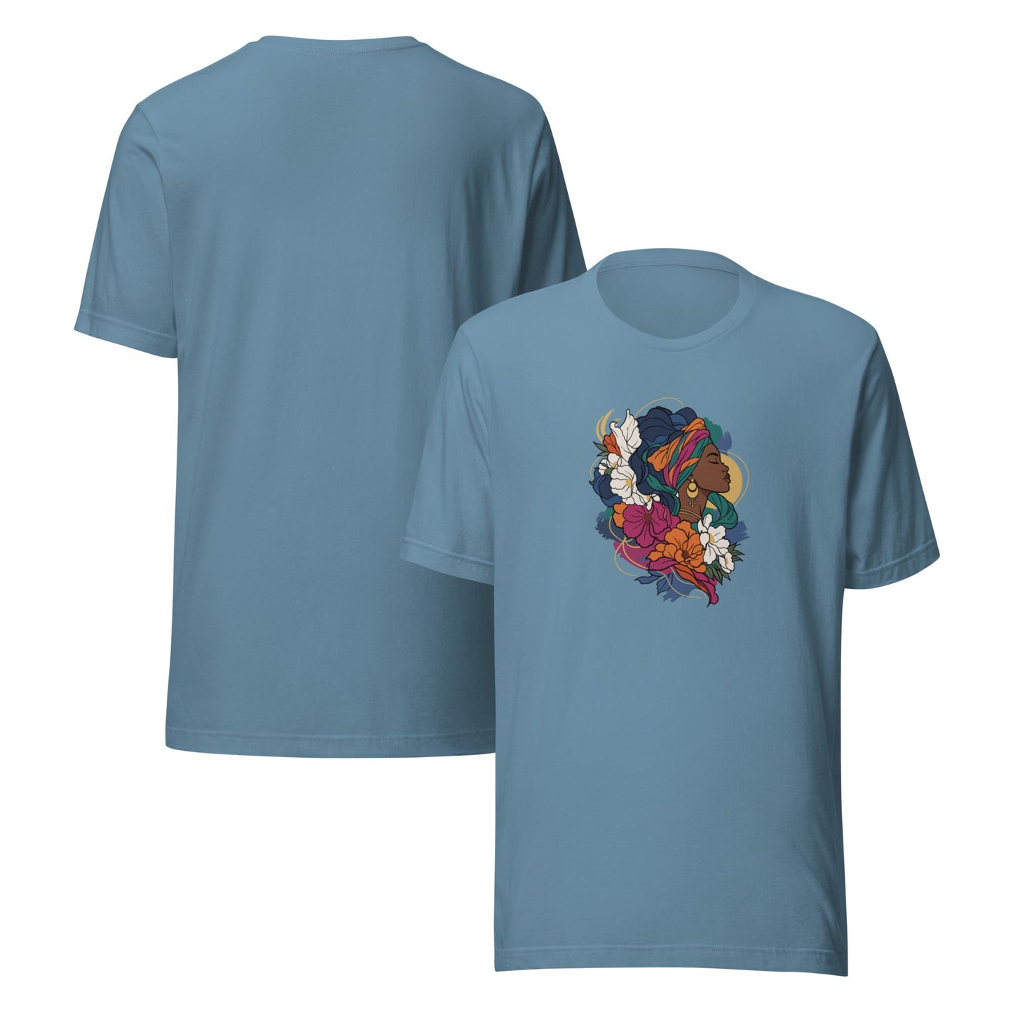 Regal profile with floral and fabric accents Flora Queen Graphic Tee - North Pyramids-North Pyramids-North Pyramids-3982780_9556--Product mockup - 
