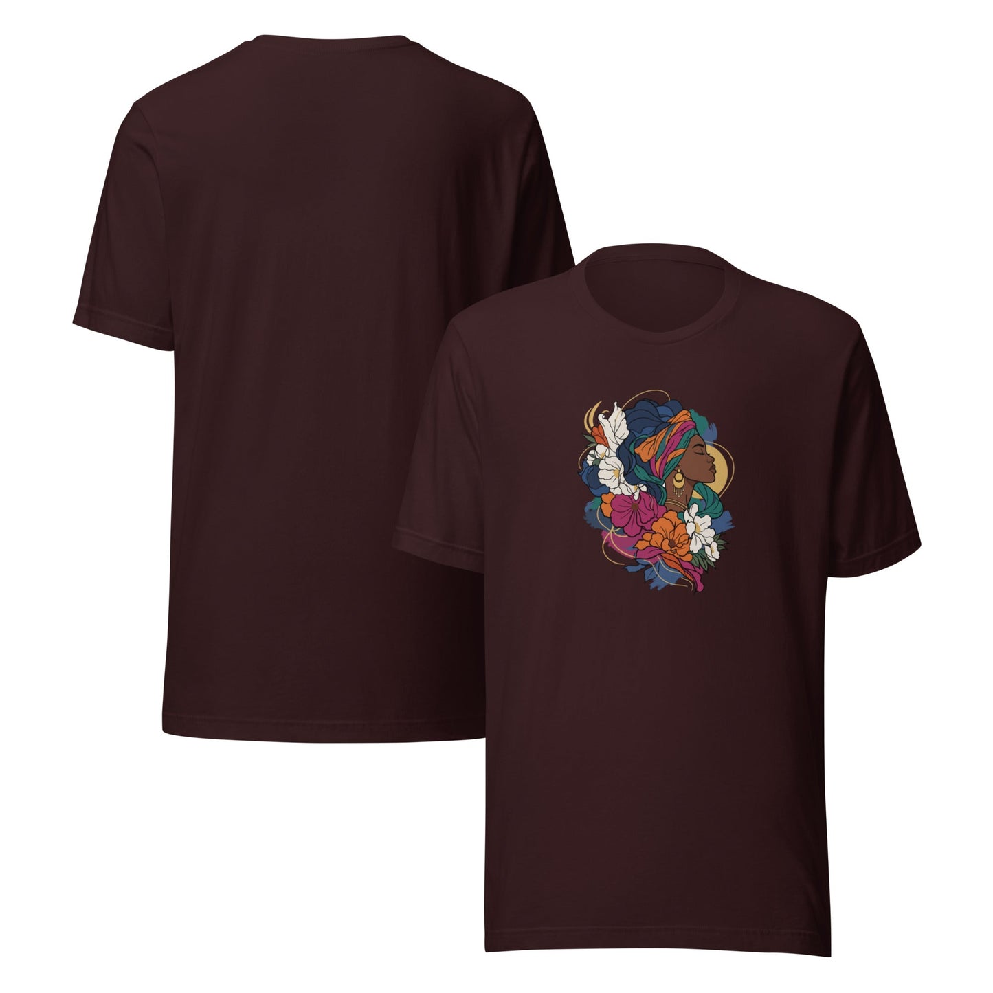 Regal profile with floral and fabric accents Flora Queen Graphic Tee - North Pyramids-North Pyramids-North Pyramids-3982780_9740--Product mockup - 